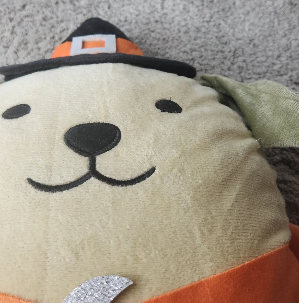 Plush Puppy Halloween Witch Hat Plush - Cream & Orange